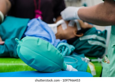 Patient With Anesthesiology Equipment In Hospital.