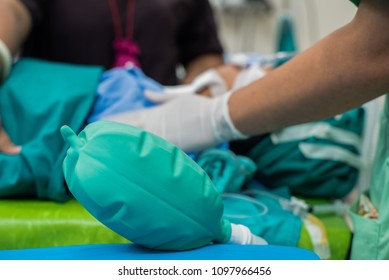 Patient With Anesthesiology Equipment In Hospital.