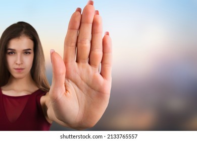 The patient does not agree to do covid-19 vaccination, hand palm as a stop sign