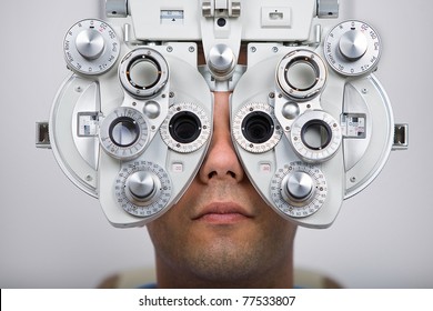 Patient During An Eye Test.