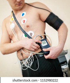 Patient With ECG Electrodes