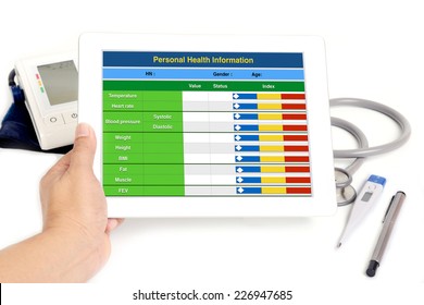 Patient Electronic Health Information On Tablet.