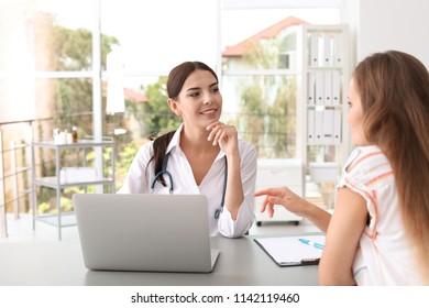 Patient having appointment with doctor in hospital - Shutterstock ID 1142119460