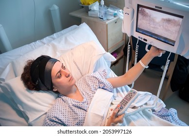 Patient In Hospital Bed-London- 24 05 2018