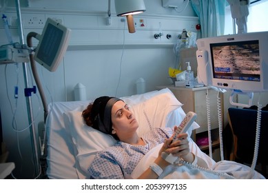 Patient In Hospital Bed-London- 24 05 2018