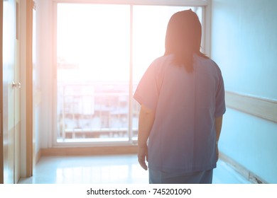 Patient at hospital and hope concept
