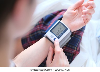 Patient Measuring Blood Pressure. Hypertension.