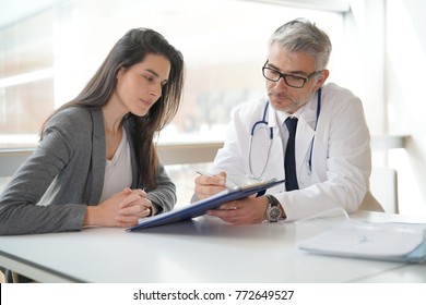 Patient meeting doctor for medical prescription