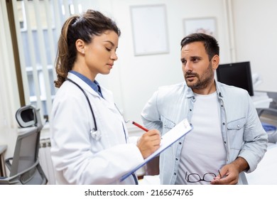 Patient Telling Physician About His Pain Stock Photo 2165674765 ...