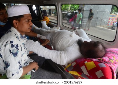 A Patient Waits Inside An Ambulance In Front Of Dhaka Medical College Hospital For Treatment In Dhaka, Bangladesh, On July 3, 2021.
