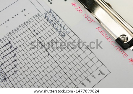 Patient's observation chart marked "Do Not Resuscitate"