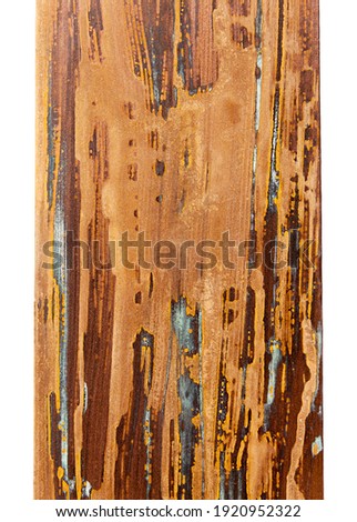 Patina iron texture with vertical lines on white