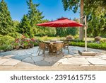 Patio deck terrace balcony lanai and sun decks with beautiful blue skies ocean views colorful furnishings patio furniture staging decor and sunshine 