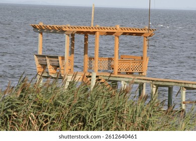 Patio at the end of the dock