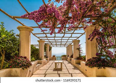 Patio To The Vanishing Point On The Sorrentine Peninsula In Italy