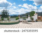 Patio with views of the mountains at Hacienda la Colpa in Cajamarca