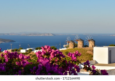 Patmos Greek Island Windmills Landscape