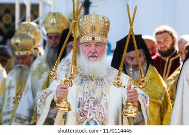 Patriarch Kirill Of Moscow And All Russia During A Liturgy. Kyiv, Ukraine. 28-07-2012