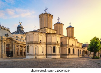 Patriarchal cathedral of Bucharest at sunset, Romania