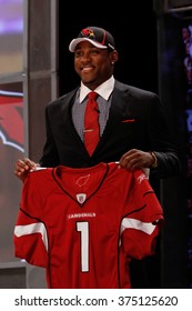 Patrick Peterson Is Introduced As The Fifth Pick To The Arizona Cardinals At The NFL Draft 2011 At Radio City Music Hall In New York, NY.