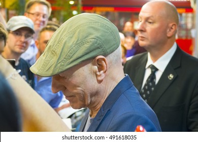 Patrick Stewart Writing Autographs For Fans - LONDON / ENGLAND - SEPTEMBER 15, 2016