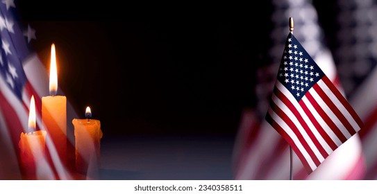 Patriot Day banner template. September 11 Memorial Day for the United States of America concept. Remembrance Day for the Victims of the Terrorist Attacks. Patriot Day photo collage. - Shutterstock ID 2340358511