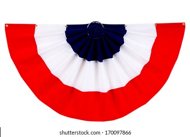 Patriotic Bunting In Red, White And Blue. 