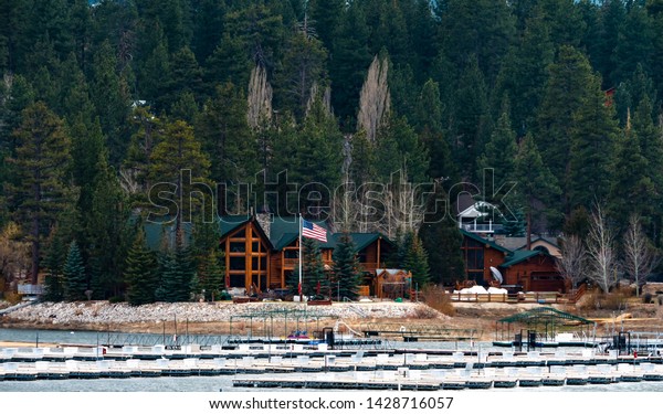 Patriotic Cabin Big Bear California Stock Photo Edit Now 1428716057