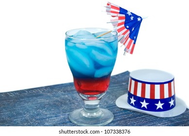 Patriotic Drink With Hat And Umbrella