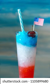 A Patriotic Drink For Your Summertime Party Made With Spiked Vodka Lemonade, And Blue Curacao