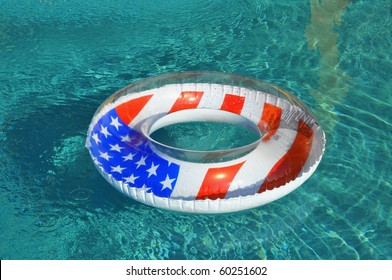Patriotic Pool float / pool ring in swimming pool
