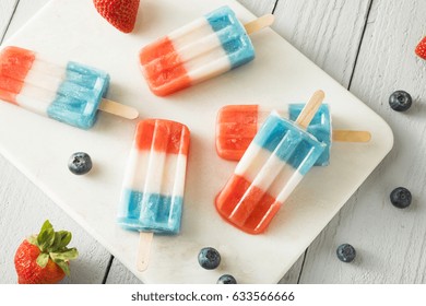 Patriotic Red White Blue Popsicles For The 4th Of July