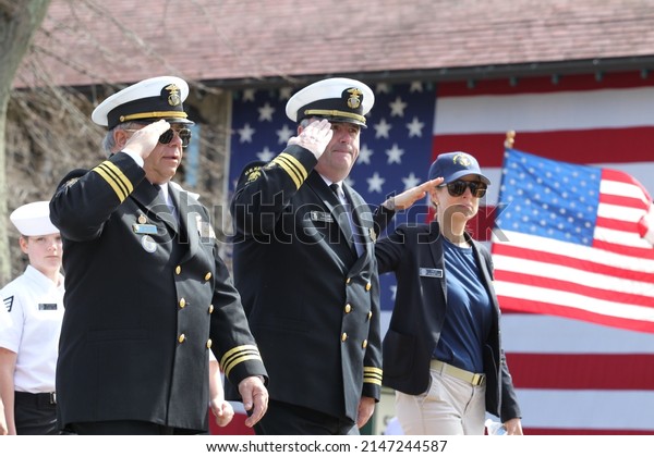 Patriots Day Parade held in Lexington, MA on April\
18, 2022