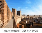 
the patrol walkway of the medieval city of Cittadella in the province of Padua in the Veneto region