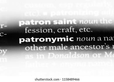 Patronymic Word In A Dictionary. Patronymic Concept.