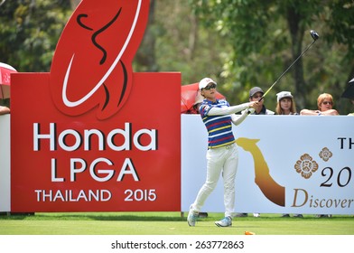 PATTAYA, THAILAND: Na Yeon Choi Of South Koreaplays A Shot During Day One Of The Honda LPGA Thailand 2015 At Siam Country Club, Pattaya On Feb 26,2015 In Thailand.