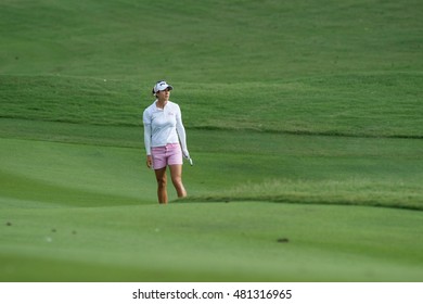 PATTAYA, THAILAND-FEBRUARY 20: Azahara Munoz of Spain in action during Round 3 of Honda LPGA Thailand 2015 on February 20, 2015 at Siam Country Club Old Course in Pattaya, Thailand