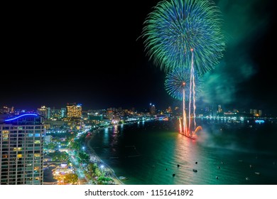 Fireworks Over Beach Images Stock Photos Vectors