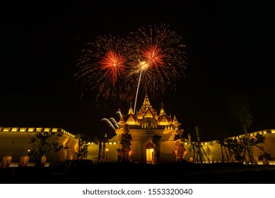 Pattaya,Chonburi,Thailand: November,6,2019 ,Fireworks Showing At Legend Siam Pattaya.