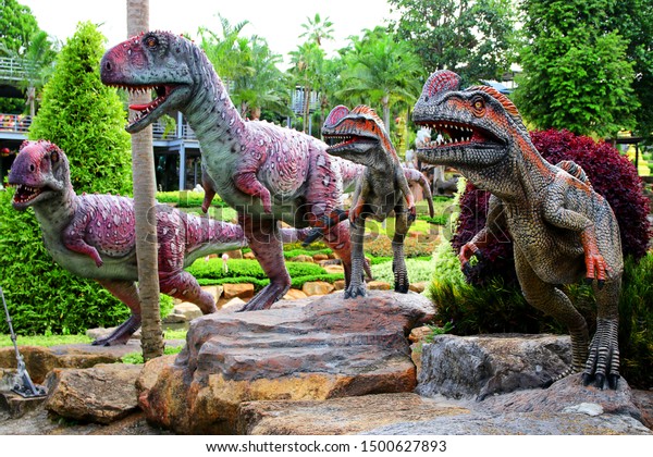 Pattayathailand 23 August 2019 Sculpture Dinosaur Stock Photo