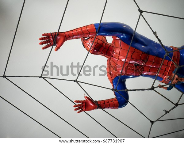 Pattayathailand 25 June 2017 Spiderman Model Stockfoto