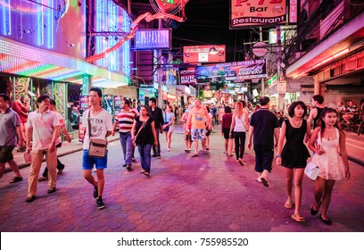 Pattaya April 15 Crowd Walking Through Stock Photo (Edit Now) 187993661