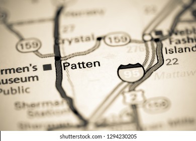 Patten. Maine. USA On A Map