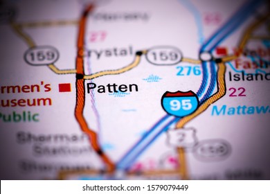 Patten. Maine. USA On A Map