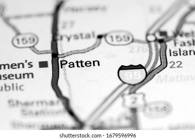 Patten. Maine. USA On A Map