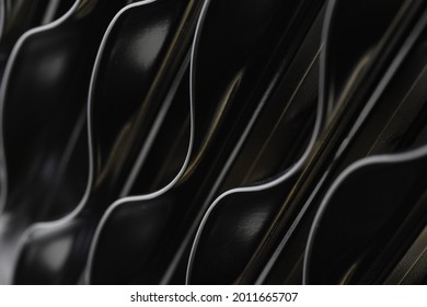 Pattern - Black Curved Metal Sheet