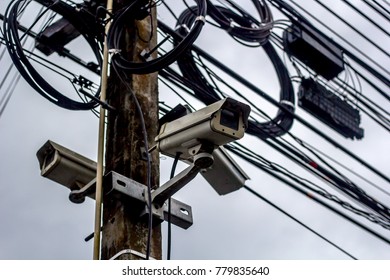 Pattern closed circuit camera on road.