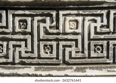Pattern from a column base, Apollo temple at Didima, close-up,  Didim, Aydin, Turkey