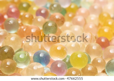 A pattern created by some colorfull rubber balls