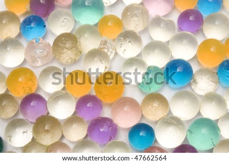 A pattern created by some colorfull rubber balls